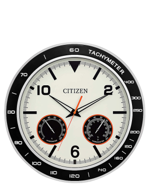 Citizen Outdoor Black And Silver Water-Resistant Clock