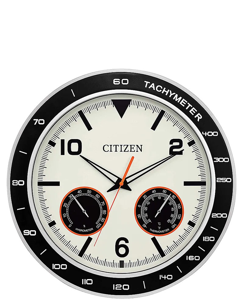 Citizen Outdoor Black And Silver Water-Resistant Clock | Alexander