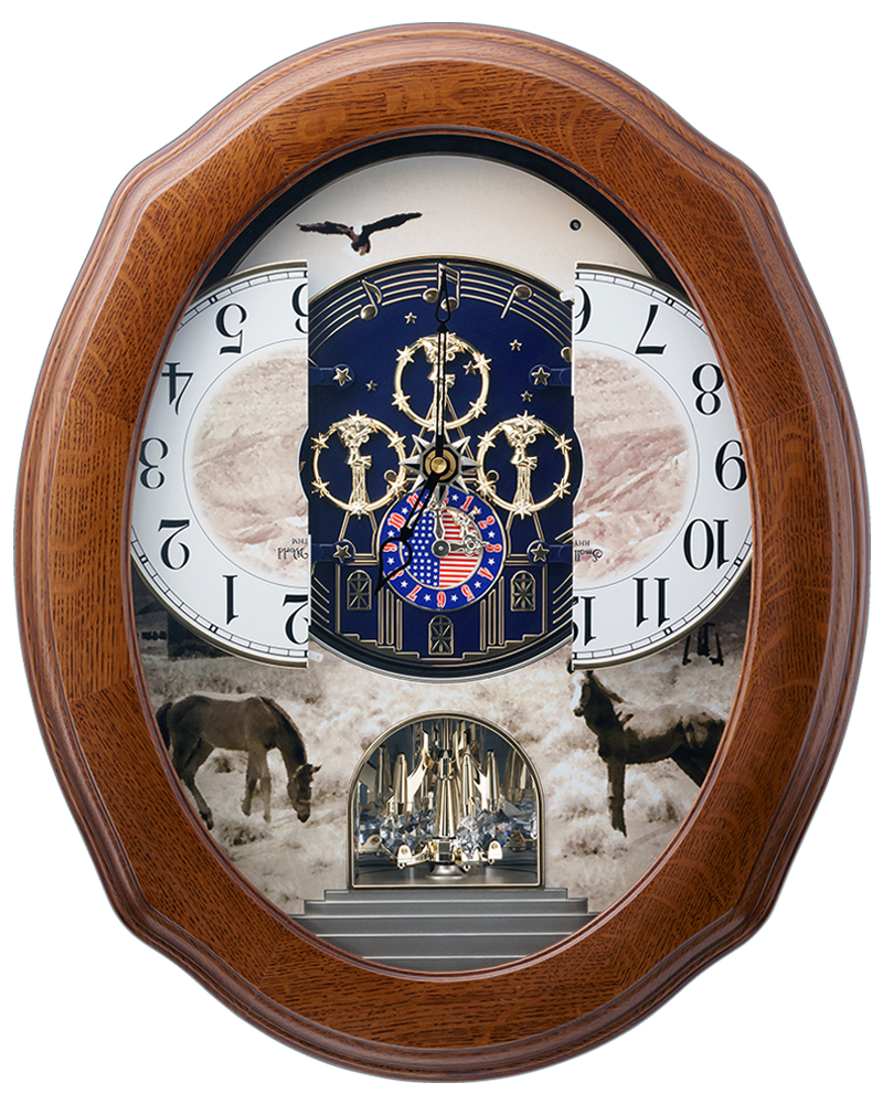 Rhythm American Prairie Musical Magic Motion Wall Clock Alexander