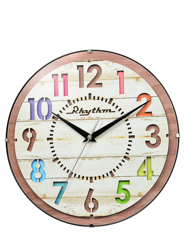Rhythm Dazzle Wooden Wall Clock