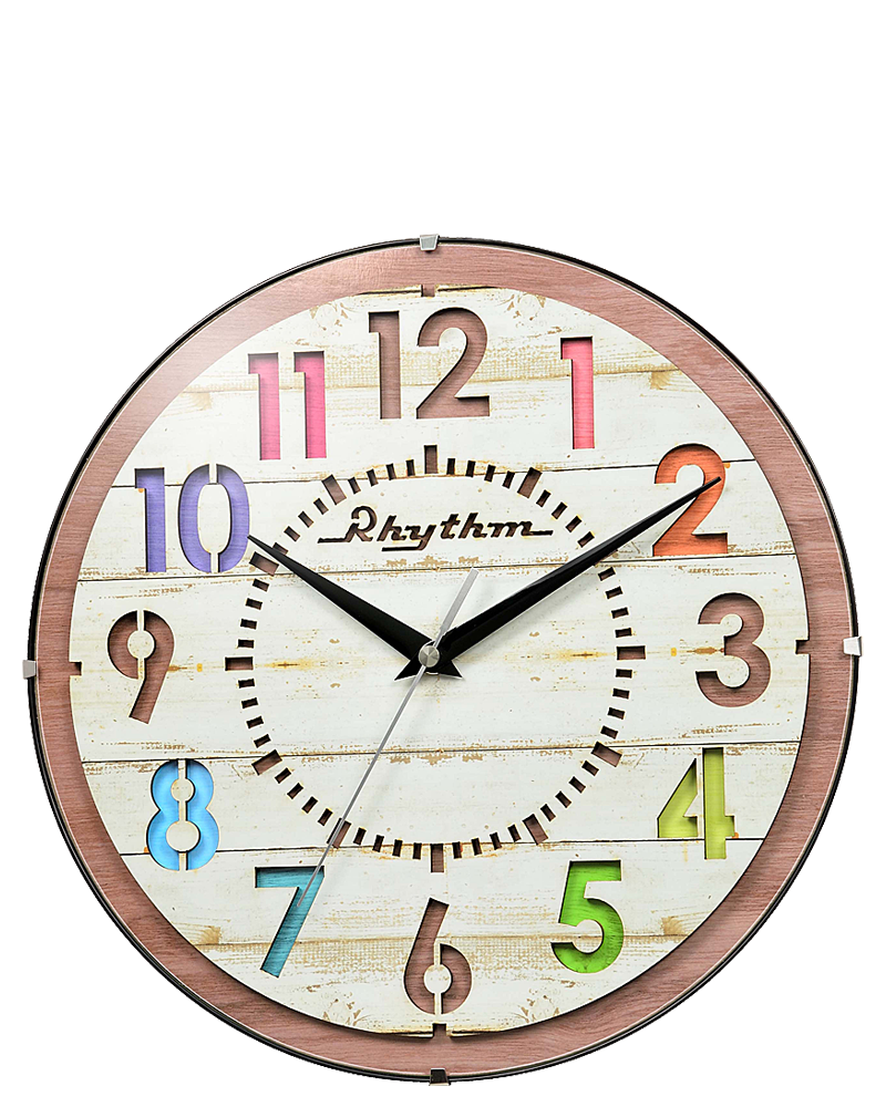 Rhythm Dazzle Wooden Wall Clock