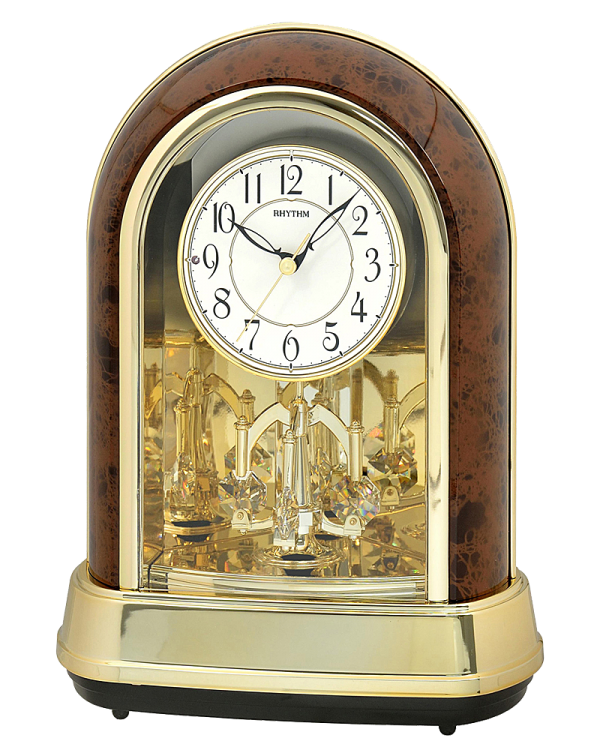Rhythm Crystal Dulcet II Woodgrain Musical Mantel Clock Alexander