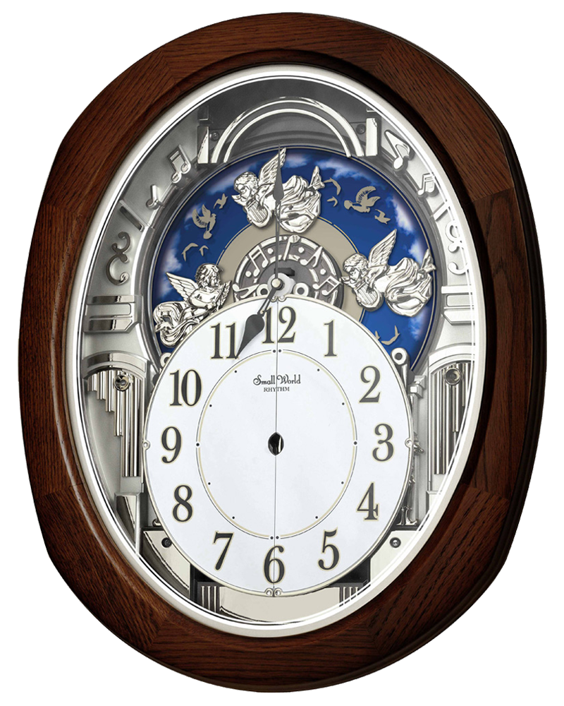 Rhythm Espresso Blessing Musical Magic Motion Wall Clock | Alexander Clocks  and Watches