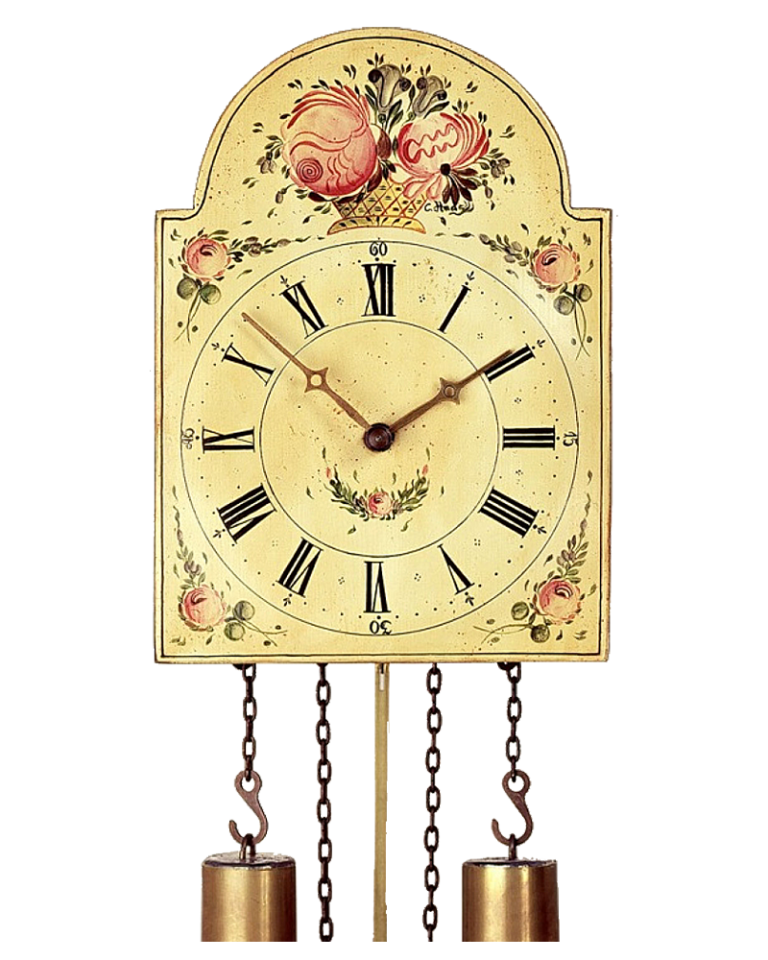 Hönes HandPainted Mechanical Wall Shield Clock Alexander Clocks and