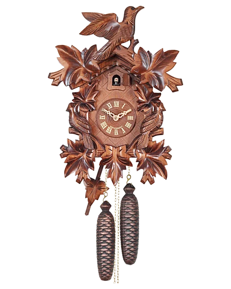 Engstler 8Day Carved Cuckoo Clock Bird and Leaf Alexander Clocks and