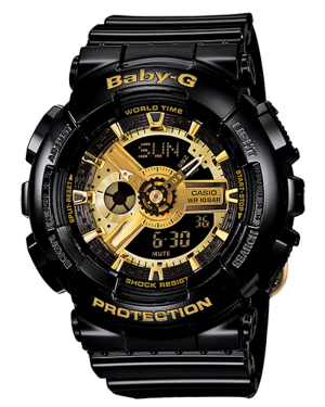 Casio-BA-110-1ACR-Women's-Baby-G-Goldtone-Analog-Digital-Display-and-Black-Resin-Strap-Watch