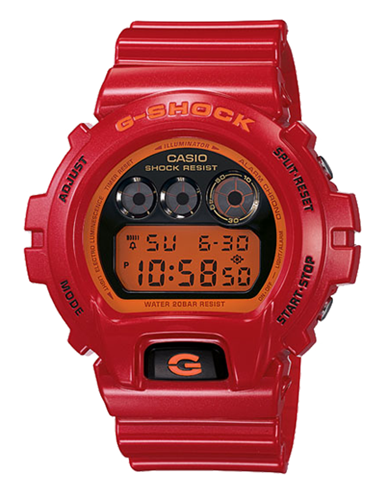 Casio Mens G-Shock Red Digital Watch DW6900s - Alexander Clocks and Watches