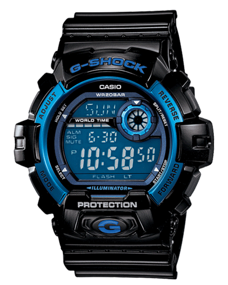 Casio Mens Sport Black Resin Quartz Watch with Blue Dial Alexander