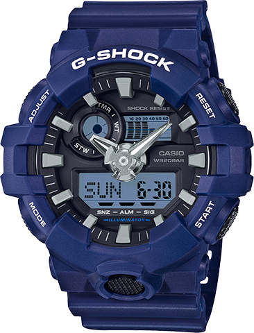 Casio Men's G Shock Blue Resin Japanese Quartz Diving Watch GA700
