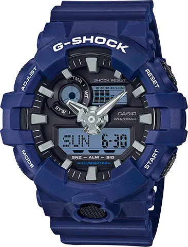 Casio Men's G Shock Blue Resin Japanese Quartz Diving Watch GA700